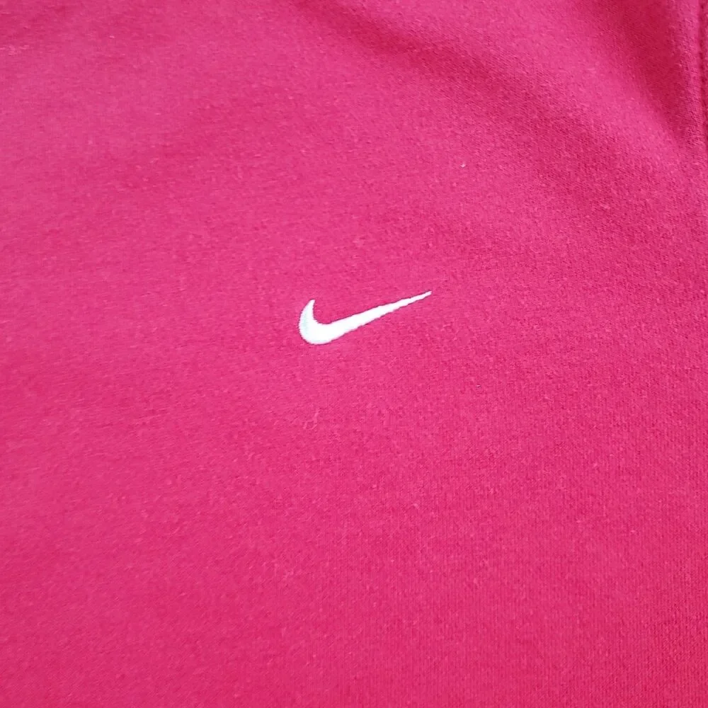 Nike Sweatshirt Men’s Large Red Classic  Swoosh Logo Athletic Pullover Fleece Li